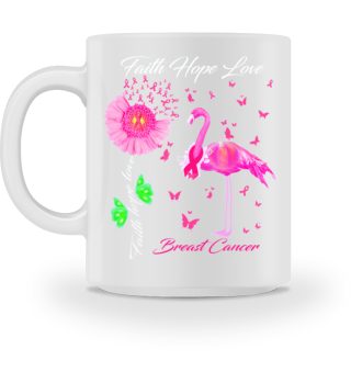 Flamingo Faith Hope Love Breast Cancer