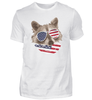 Patriotic USA Flag Raccoon - 4th of July Trash Panda graphic
