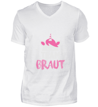 Team Braut Rosa Einhorn T-Shirt