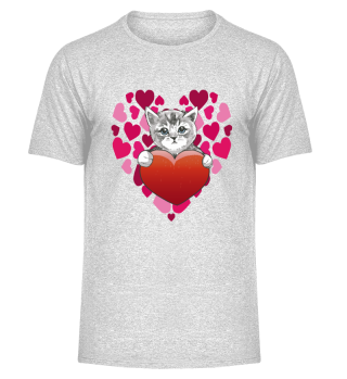 Cute kitten baby with heart for Cat Tomcat Cat Love