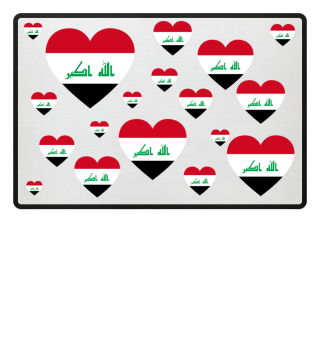 Irak Iraq FUßMATTE Flagge Liebe Herz Heimat Stolz