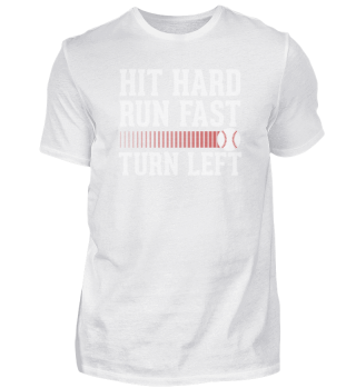 Hit Hard Run Fast Turn Left Funny Baseball Softball
