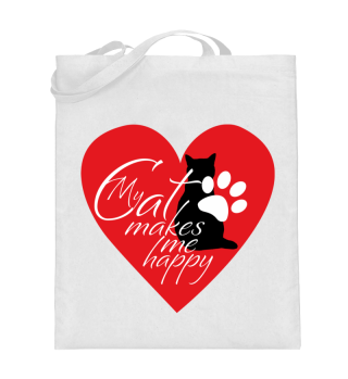 Einkaufstasche Katzenmotiv Herz Katze