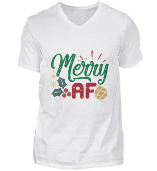 Merry AF Cool Sassy Christmas Typographic Quote