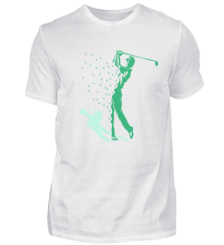 Golf T-Shirt Golfer Schatten Dispersion