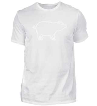 Schwein T-Shirt Minimalismus