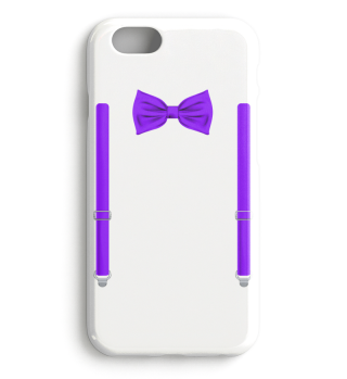 Funny Purple Bow Tie with Suspenders - Perfect Wedding Gift