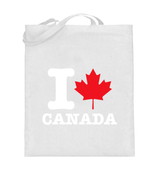 I love (Maple Leaf) Canada - Jutebeutel