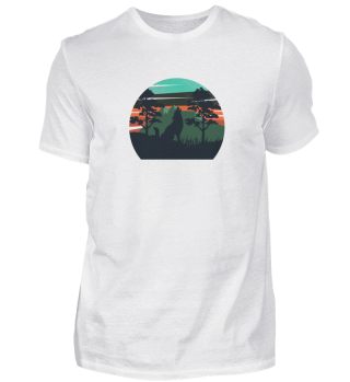 Cooles Wander T-shirt mit Wolf motiv Backpacker