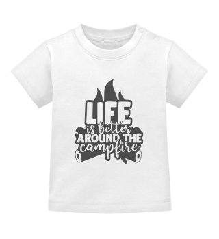 Life Is Better Around The Campfire Camping Typographic Quote