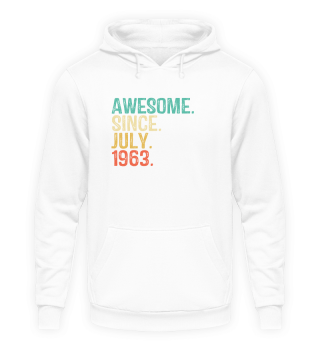 59 Years Old Awesome Since JULY 1963 Vintage 59th Birthday