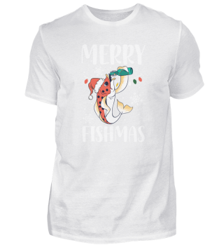 Merry Fishmas Christmas Funny Fishing Fish Santa Snow