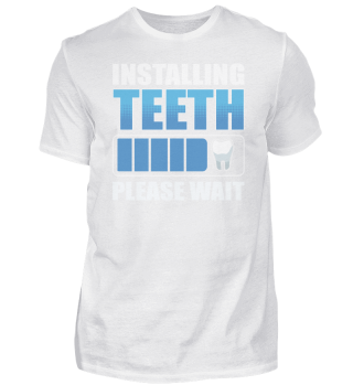 Zähne installieren Bitte warten Sie den Zahnarzt-Techniker