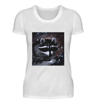Raccoon Art Outer Space Mask Star Nature
