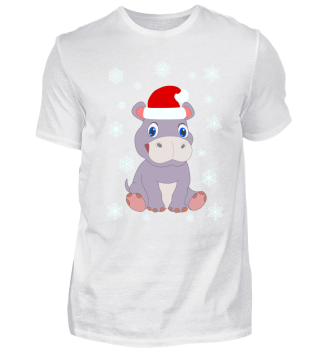 Baby Hippo Weihnachten Illustration 