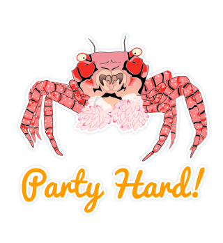 Krabbe Party Hard Sticker