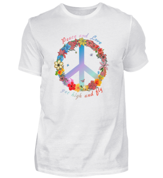 Peace Love Hippie T-Shirt 60er 70er