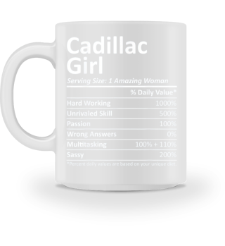 CADILLAC GIRL Nutrition Facts