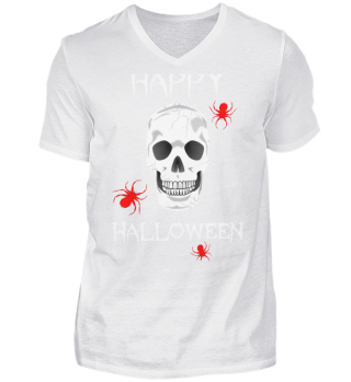 Happy Halloween - skull - Halloween - spiders
