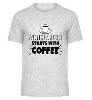 Animation starts with coffee funny gift