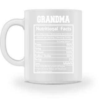 Grandma Nutritional Facts Funny