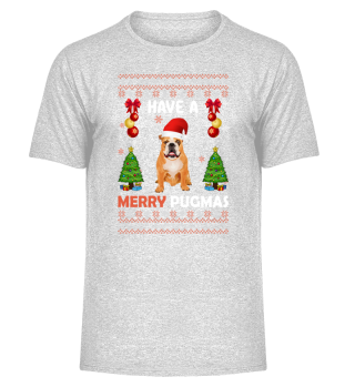 Ugly Sweater Pug dog gift Santa