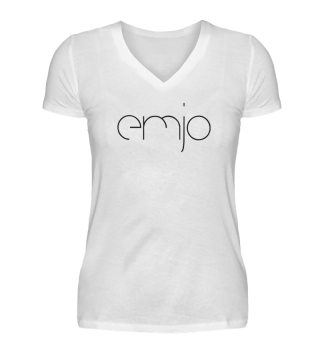 Girl Shirt V-Neck mit Logo schwarz