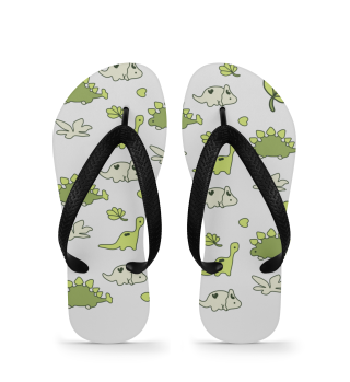 Flip Flops with Cute Dinosaur Pattern