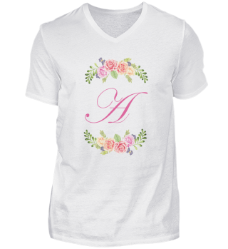 Floral Initial Letter A