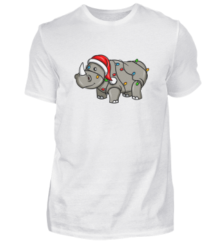 Rhinozeros Mit Weihnachtsketten Und