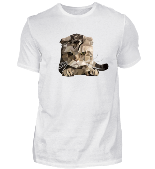 Katze Low Poly Geschenk Shirt