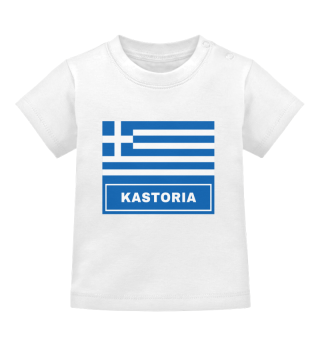 Kastoria City with Greek Flag