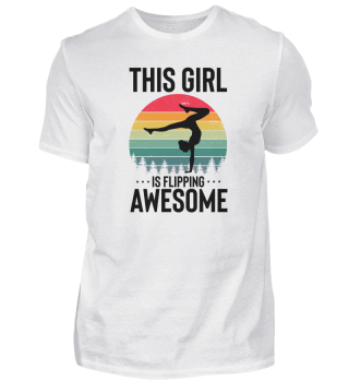 Hilarious Girl Is Flipping Awesome Acrobatics Expert Lover Humorous Aerobics Athletic Triathlon Sport Lover