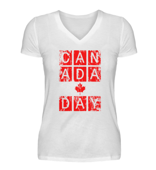 CANADA DAY RED - T-Shirt Damen - V-Neck