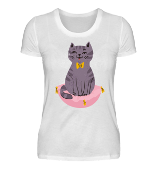 Katze SMILE auf kissen T-Shirt 