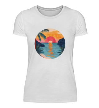 Strand Maritim Mond Wellen Meer Ozean T-Shirt