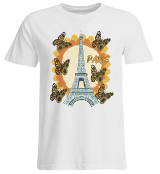 Sunflower Paris Eiffel Tower Butterflies France Love