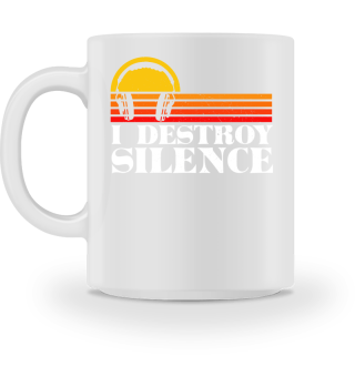 I Destroy Silence Headphones Retro