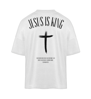 JESUS IS KING Rückenaufdruck Oversized Shirt