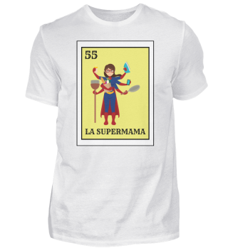 Novelty Mexican Mothers Lottery Card Graphic Tee Shirt Gift | Humorous Bingo Illustration Pun Men Women T Shirt