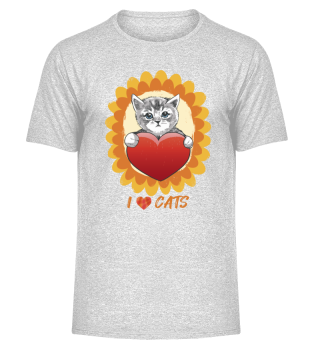 Nette Katze im Sonnenblumen-Bengalkatzen-Liebes-Katzen-Herz