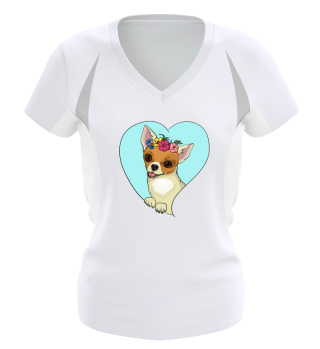 Chihuahua Chiwawa dog motiv in heart