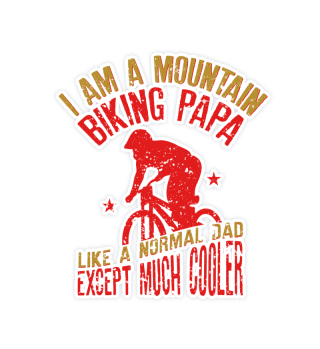 I Am A Mountain Biking Papa Funny Gift for Cyclist Raglan Baseball Tee