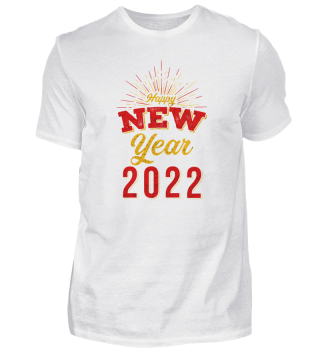 Frohes Neues Jahr 2022 gelb rot