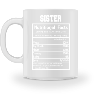Sister Nutritional Facts Funny