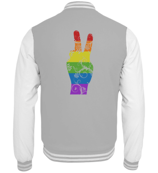 Rainbow Peace Sign Proud Ally LGBT Gay