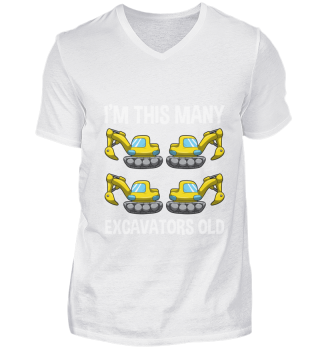 I'm This Many Excavators Old 4 Birthday