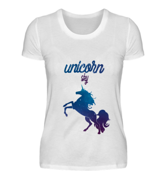 T-Shirt Sky Unicorn Einhorn