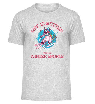 Life Is Better With winter sport unicorn