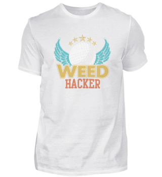 Weed Hacker Funny Golf Ball Wings Stars